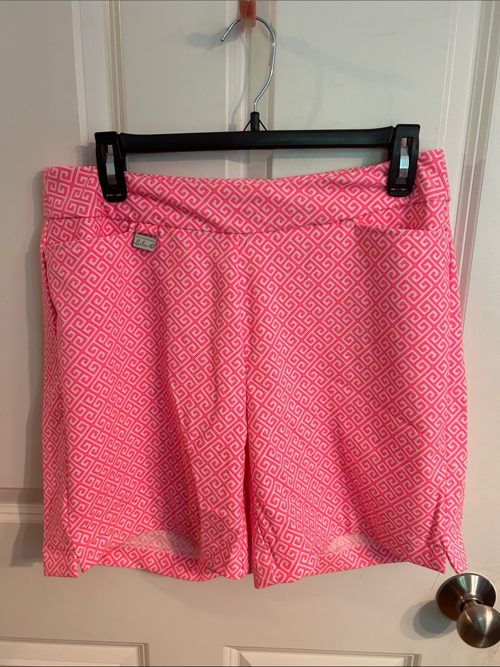 Lulu-B Pink Geometric Print Bermuda Shorts